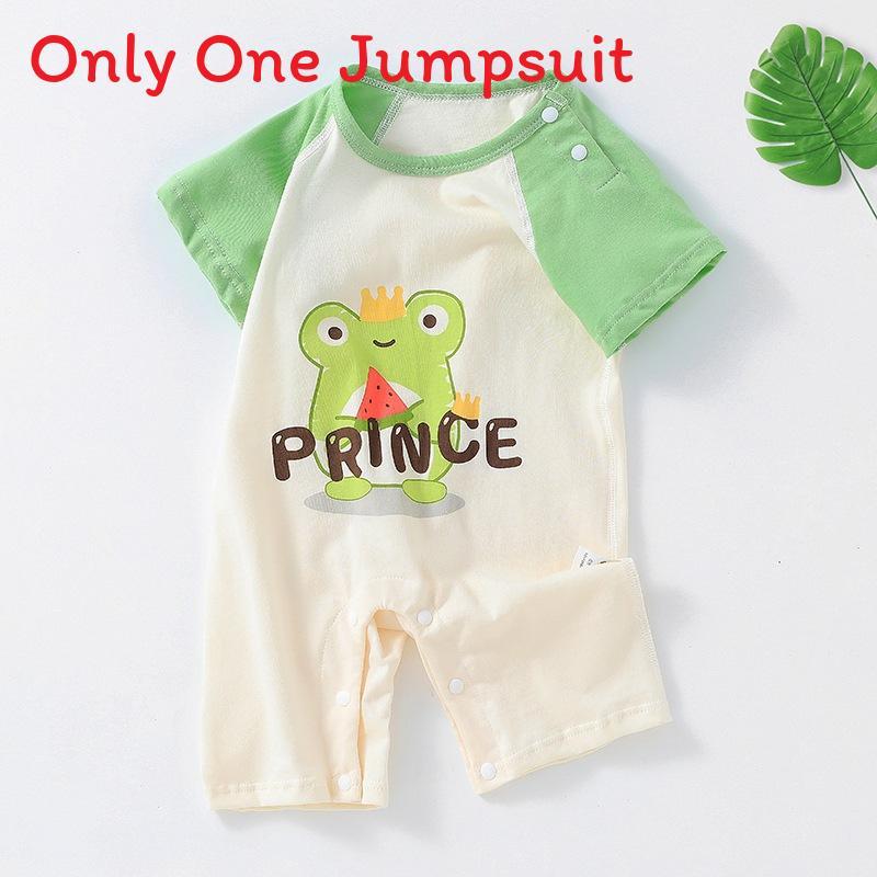 Baby Cotton Short Sleeve Romper With Bonefree Shoulder Closure For Newborns Summer Wear