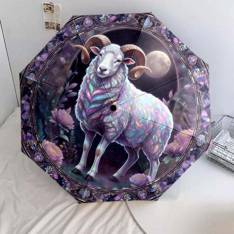 Психоделический узор Животные Узор Новый стиль Зонт, 1 шт. Автоматический складной зонт, Портативный дорожный зонт, Уличный зонт, Подарок на день рождения