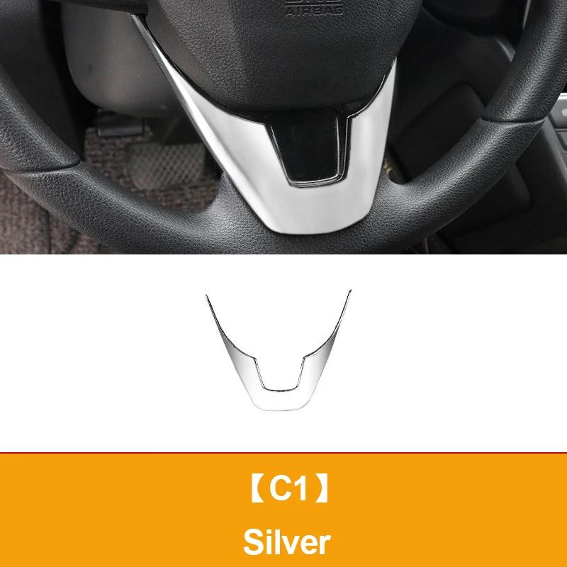 

For Honda CRV CR-V 2017- Car Steering Wheel Trim Interior Accessories Button Decoration Cover Modification C1 Silver