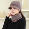 Middle-aged and Old Plush Warm Rabbit Plush Cap Lady Mother Fashion Cold-proof Knitted Hat Outdoor Wool Hat