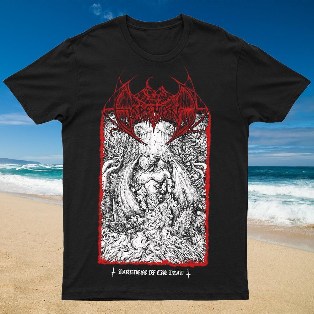 2025 New DARKNESS OF THE DEAD Print Unisex Street Fashion Trend Short Sleeved Pure Cotton Round Neck