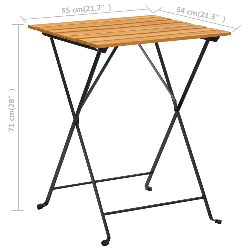 Bistro Table 55 X 54 X 71 Cm Solid Acacia Wood