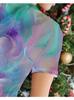 Women's round neck short-sleeved T-shirt, gradient pattern, casual fashion top