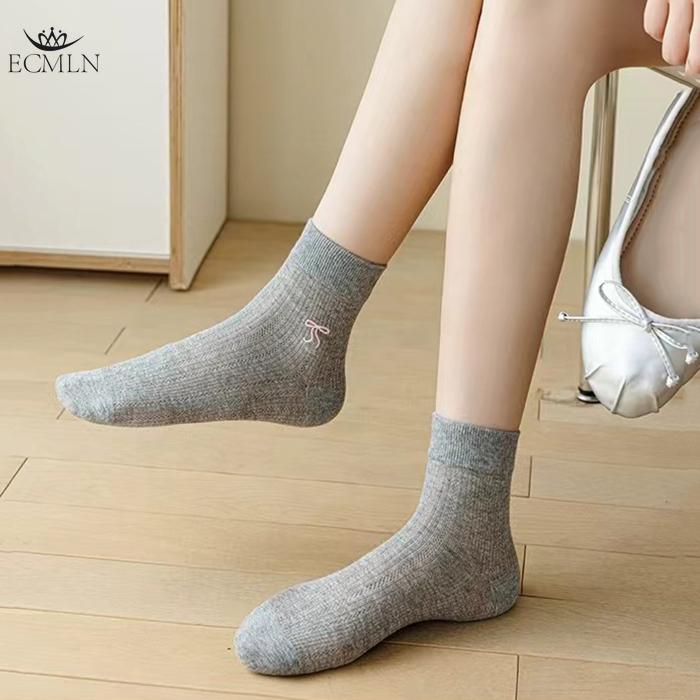 Women's Socks New Style Pure Color Sweet Lolita Socks Bow Socks Thin Cotton Mesh Socks
