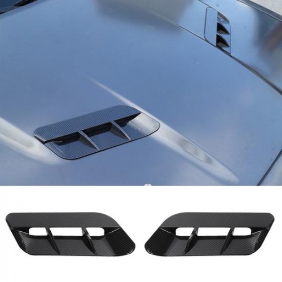 Carbon Fiber Engine Hood Air Outlet Vent Cover Trim for Dodge Challenger SXT 15+