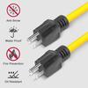 3 Prong Double Male Extension Cord 12 AWG 125V 15A, Yellow 1.64 FT 5-15P Generator Adapter Cable with Molded Plugs for Transfer Switches, RVs