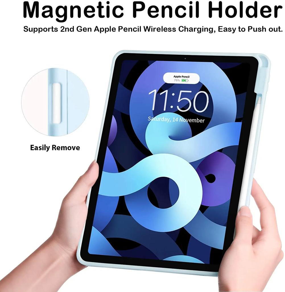 Pour iPad Pro 11 13 Support de charge pour crayon Housse iPad A16 11ème 10ème 10.9 Air 5 Air 4 Étui Aimant Funda Coques