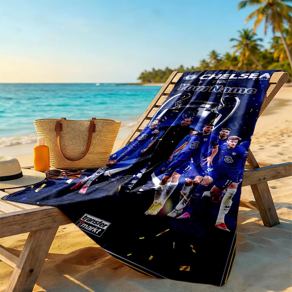 Chelsea Customize Your Name Beach Towel Soft Durable Quick-Dry Ideal for Travel Outdoor Swim Pool Yoga Surf Camping Hiking Gym Gift Holiday