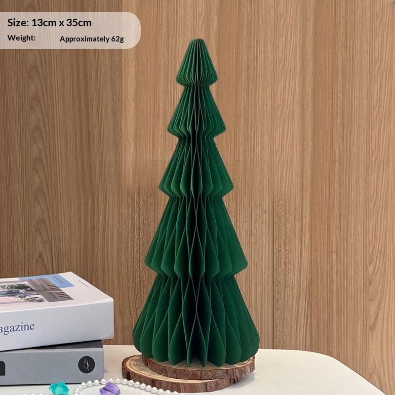 Large Xmas Tree Decoration; 3D Folding Paper Honeycomb Ball for Desktop & Hanging Christmas Ornament Navidad Decoraciones.