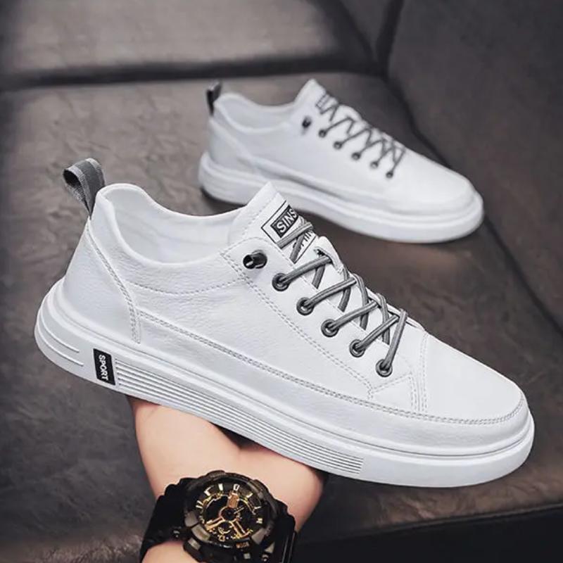 

Autumn Mens Running Footwear Casual Light Weight Walking Shoes Solid Color Low Top Lace Up Sneakers Zapatos Para Hombres 39 белый