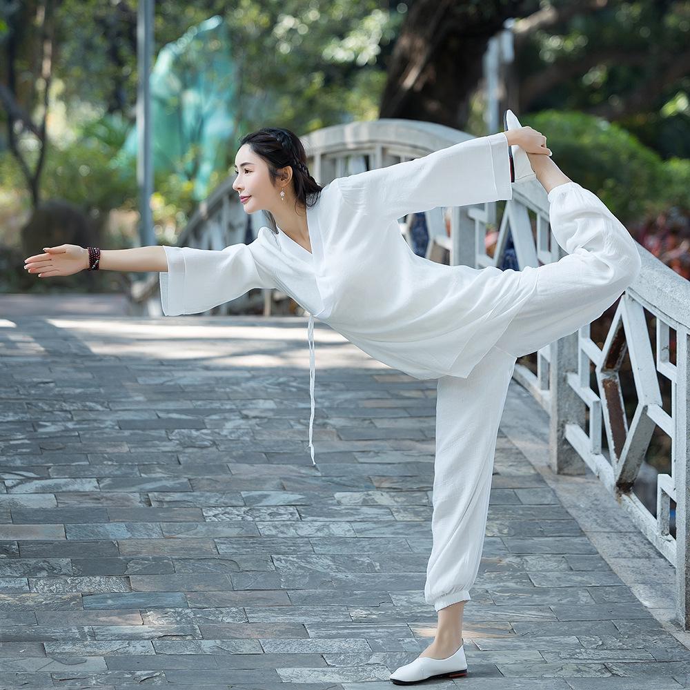 Women's Ethnic-Style Cotton Linen Zen Suit - Perfect for Tea Ceremony, Tai Chi, or Yoga