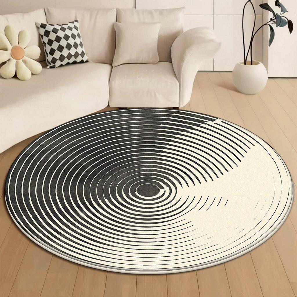 Moderner abstrakter runder Teppich für Wohnzimmerdekoration Schlafzimmer Bettseite Große Teppiche Lounge Büro Waschbare rutschfeste Fußmatten