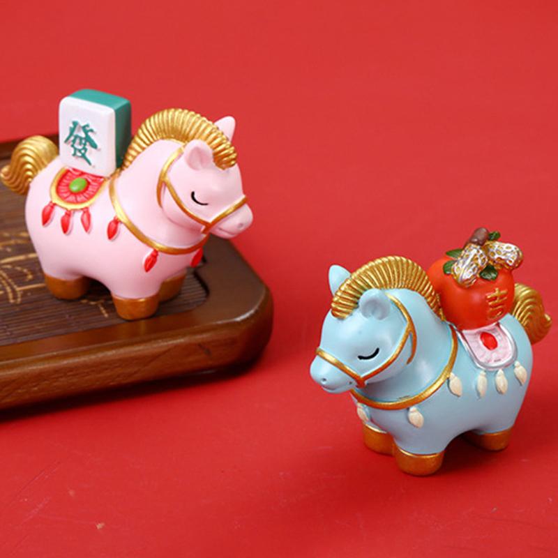 Creative Transfer Zodiac Horse Back Lucky Bag Ingot Can Be Rotated Home Decoration Office Desktop Decoration