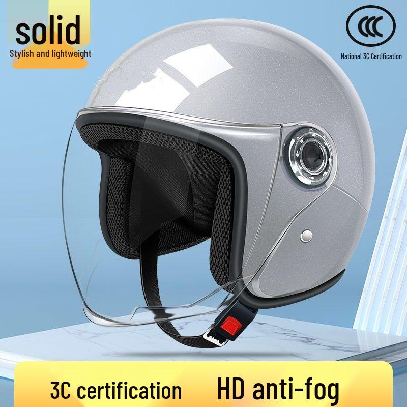 Certified Electric Vehicle Unisex Autumn/Winter Motorcycle Helmet - Lightweight, Warm, Cold Protection