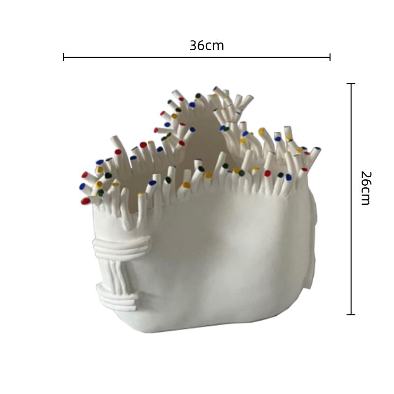 

Colorful Abstract Coral Shapes Flower Pot Flower Vase Ceramic Handicraft Coral Basin Home Decoration Accessories