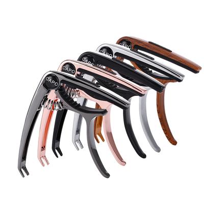 Professional Metal Guitar Capo Tuner Clamp Key Trigger Single Hand Clip Zinc Alloy for Acoustic Electric Guitar with Pick Holder