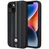 Bmw Case Bmhcp14S22Rvsk Iphone 14 / 15 / 13 6.1 Black/Black Hardcase Leather Stamp Blue Lines