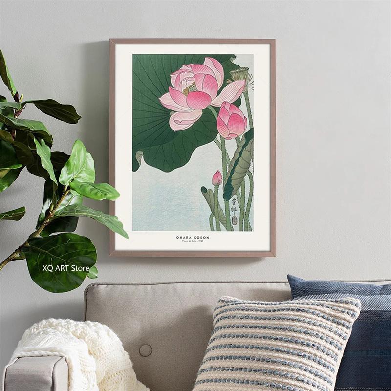 Nordic Hokusai Ohara Koson Japan Style Wave Wall Art Canvas Painting Plakaty I Wydruki Obrazy Ścienne Do Salonu Wystrój Domu