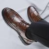 Fashion Men's Classic Retro Brogue Shoes Patent Leather Mens Lace-Up Dress Business Office Shoes Men Party Wedding Oxfords Sizes 38-44