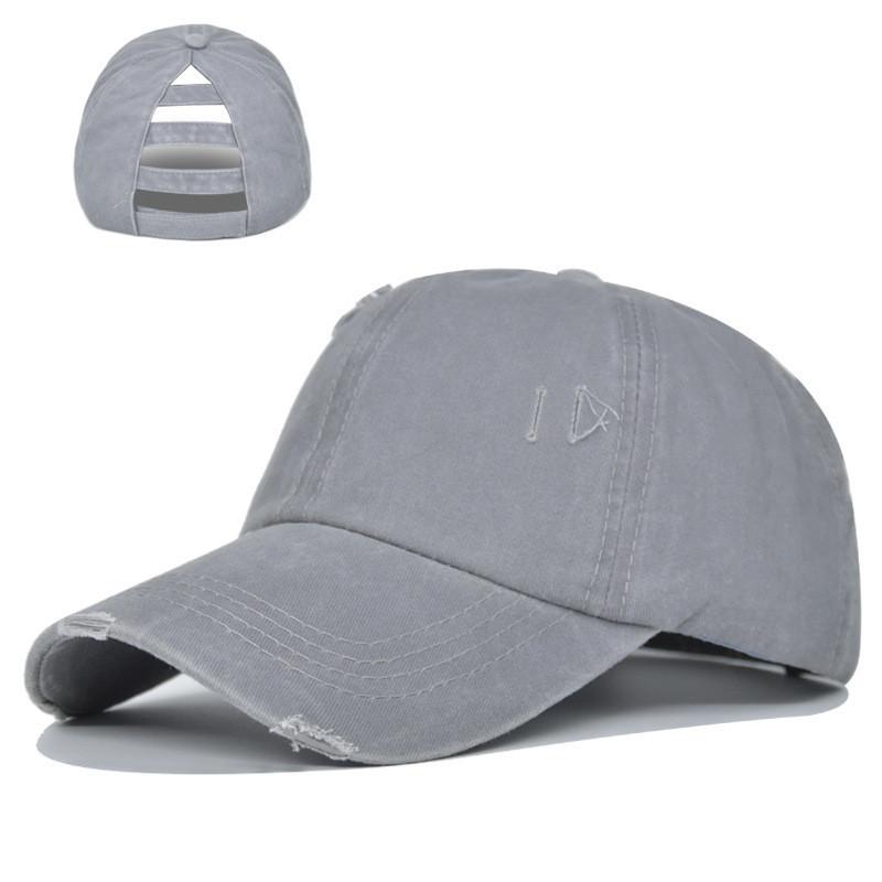 Tongue Cap Duck With Holes Ponytail Washed Baseball Cap Net Cap Cotton Material