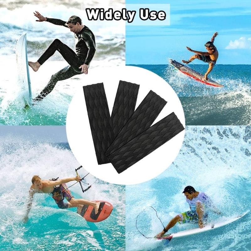 4 Stück Surfbrett Traktionspad Surfen Skimboard Deck Traktionspad Rutschfest Vorderes Heck-Pad für Skimboards, Shortboards