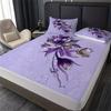 2/3pcs Elegant Butterfly Petal Flower Fitted Sheet Set - 100% Polyester, Soft, Breathable, Hypoallergenic, and Wrinkle-Resistant