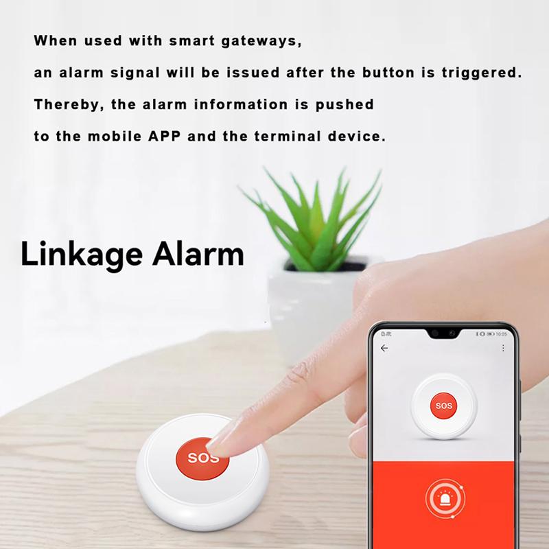 Tuya Zigbee / WIFI SOS Help Call Button Share with Family App Emergency Alarm For Patient Kids Elderly Man with Hanging Rope