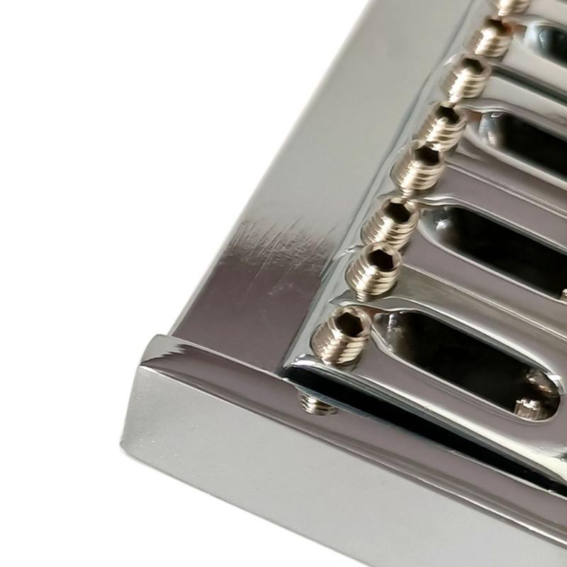 7 String Hard Tail Fixed Guitar Bridge with Screws & Wrench Top Load Tailpiece for Precisions Electric Instrument