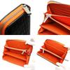 [Revetta] Men's Crocodile Leather Long Wallet, BlackOrange, Made from a Single Piece of Genuine Leather with a Round Zipper and Matte Finish [244crw]