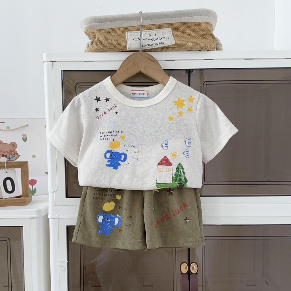 Kids' 2026 Summer Short Sleeve T-shirt: Thin, Round Neck, Printed Design for Boys