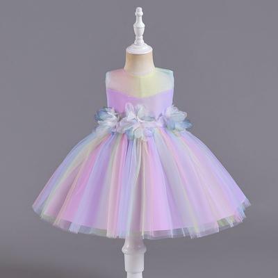 Baby Girls Princess Tulle Dress Floral Party Gown Toddler Kids 1-3 Years