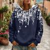 Women's Floral Print Long Sleeve Hoodie with and Pockets for Casual Wear