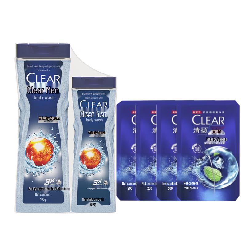 CLEAR Men's Sport Shower Gel & Anti-Dandruff Shampoo Set