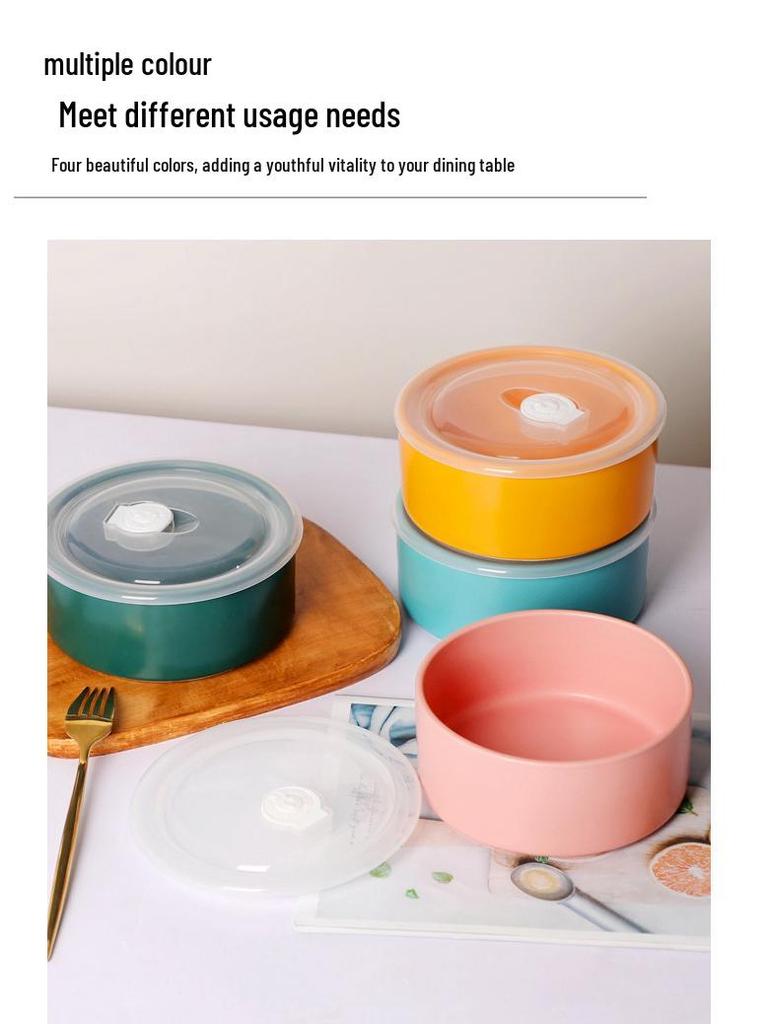 Nordic Style Microwaveable Ceramic Lunch Box for Office with Airtight Seal