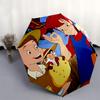 Ombrello da Viaggio a Tema Pippi Calzelunghe - 8 Stecche, Apertura e Chiusura Automatiche, Design Pieghevole Portatile, Ombrello Compatto ed Elegante Adatto