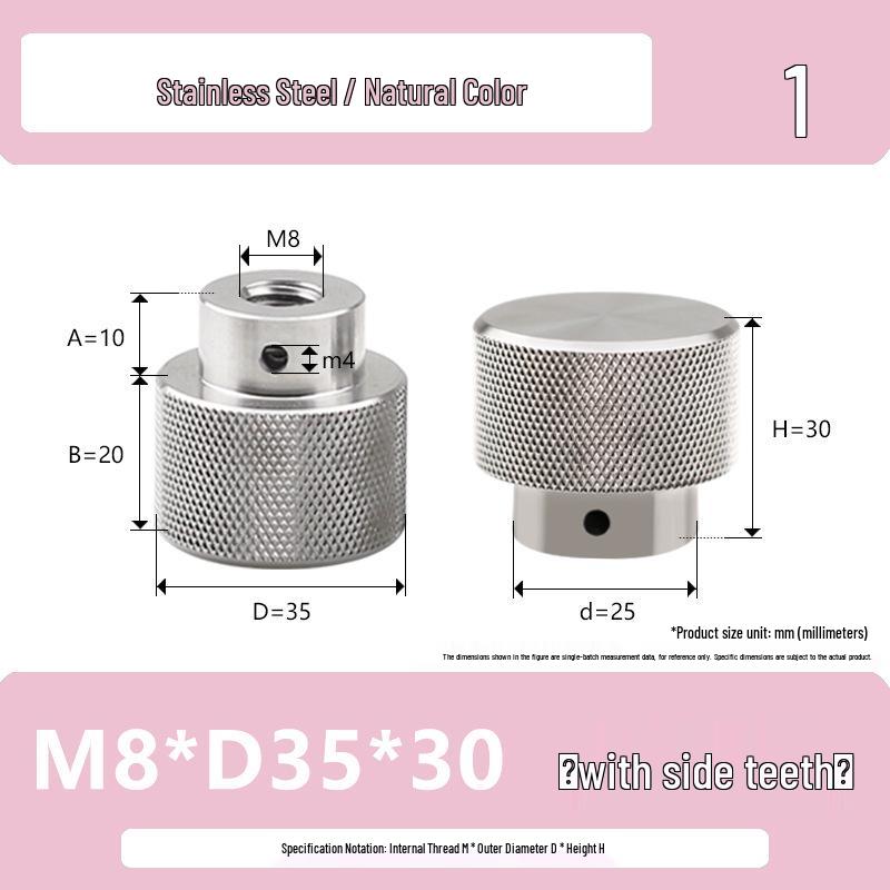 Hongkangming Stainless Steel Knurled Hand-Twist Nut for M3-M12.