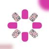 24 Stuks Korte Vierkante Press-On Nagels Bloemen Nepnagels Acryl Nagels Glanzend Volledige Dekking Plaknagels voor Vrouw