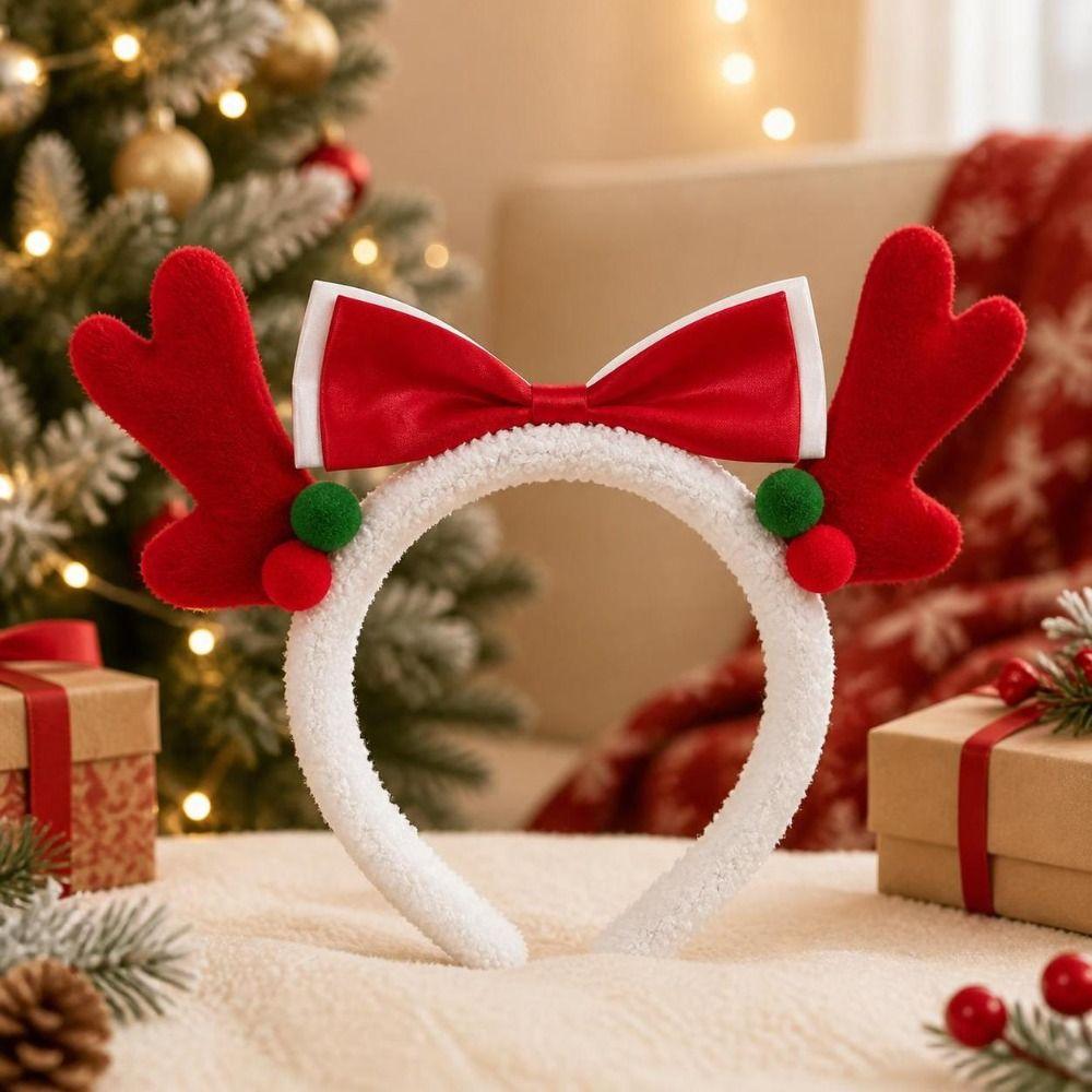 Soft Fabric Christmas Headband Adorable Hair Accessories Stylish Plush Headband Holiday Costume