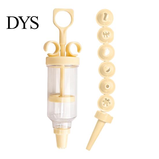 Easy Grip Icing Dispenser Cake Decorating Kit with 8 Interchangeable Nozzles, Cream Frosting Decorator Tool, Transparent Handheld Tool Barrel