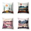 Polyester Pillow Cover Mountain Print Pillow Cover Waist Cushion Cover Car Cushion Head Cushion Cover Premium Durable