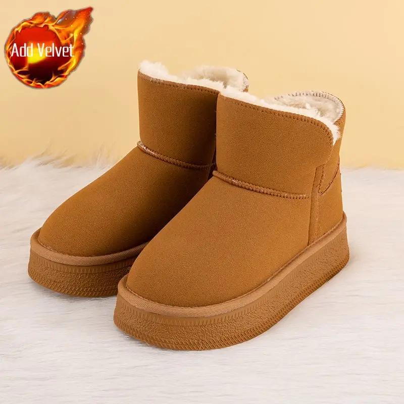 Woman Shoes Padded Snow Boots for Women Elegant With Medium Heels Plus Warm Winter Waterproof Non Slip Comfortable 2024 Novelty