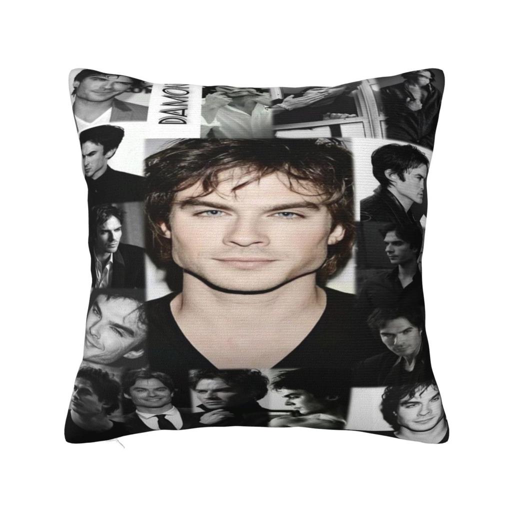 Warm Home Damon Salvatoredecoration Pillowcase Merch Pillow Cover Zipper Multiple Sizes