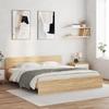 VidaXL Bed Frames with Headboard and LED, Double Bed with Slatted Base, Adult Bed, Bedroom Furniture, Modern, Oak 3207590