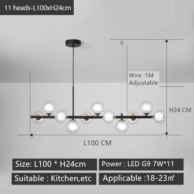 Modern design restaurant chandelier Nordic light luxury glass ball pendant light bedroom home decoration lighting fixtures