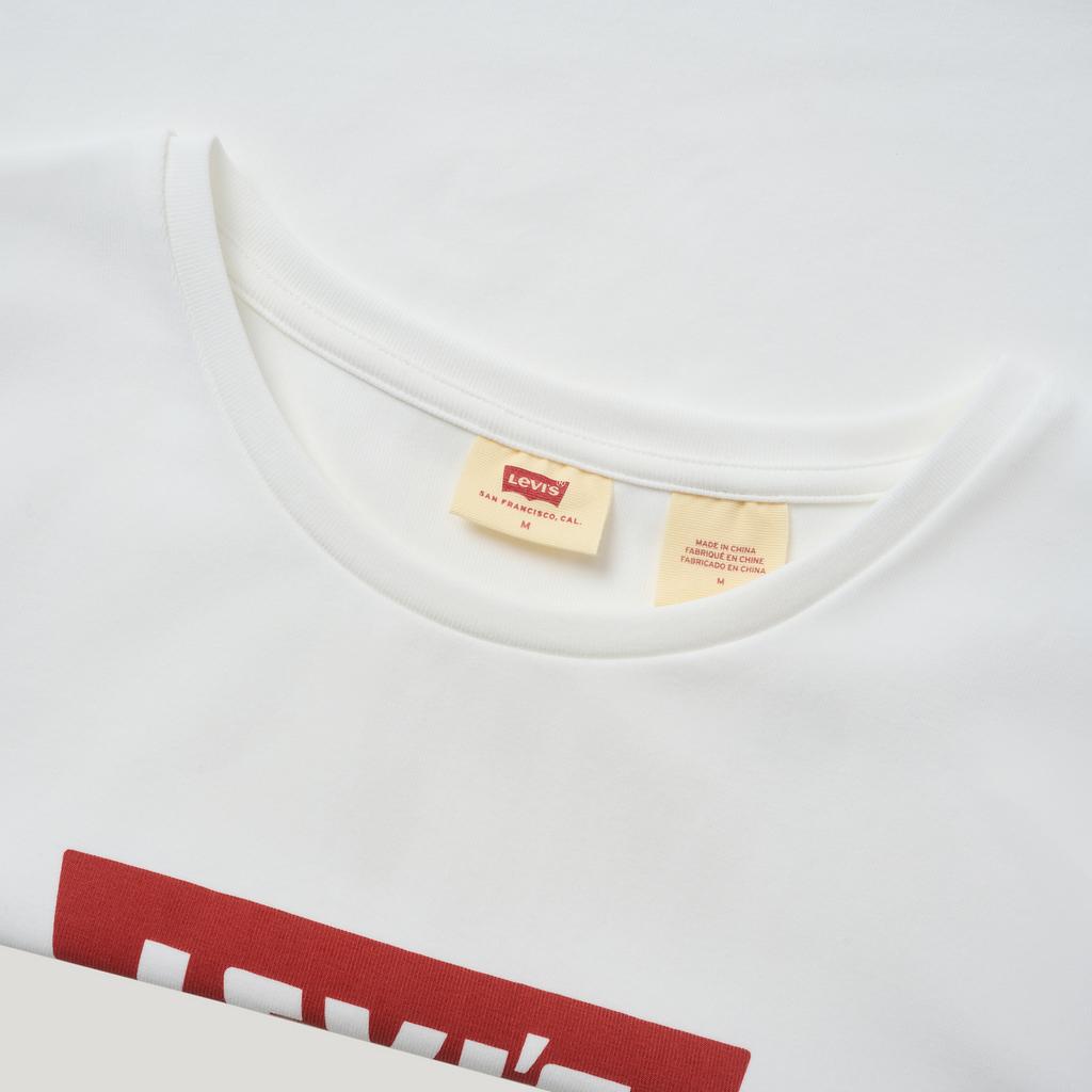 Levis Casual Versatile Slim Fit Logo Print Ribbed Round Neck Short Sleeve T-Shirt Women T-Shirts White 003SN-0000