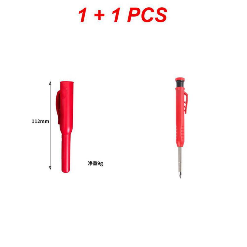 Carpenter's Movable Pen Deep Hole Marking Pencil Refill Carpenter Scriber Mechanical Pencil With Sharpener Stationery Supplies