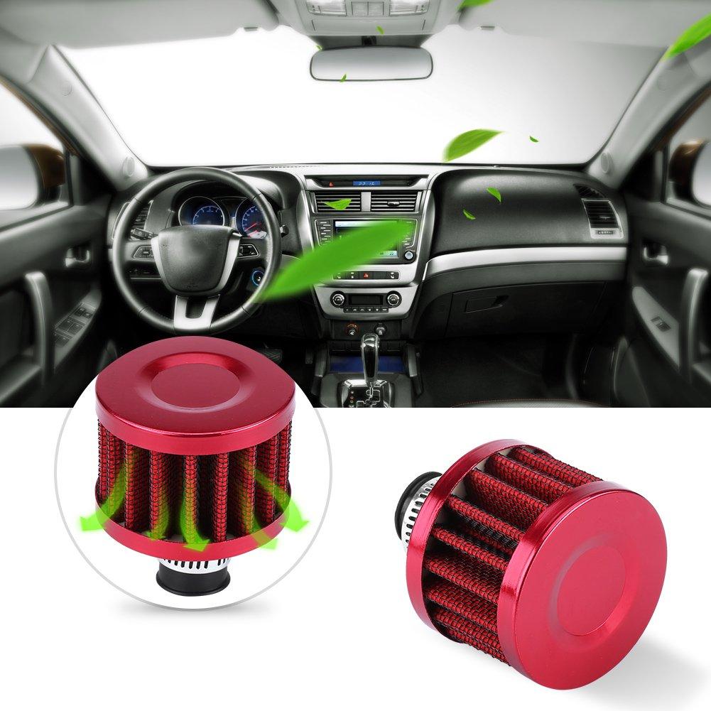 1 * Air Filter, Breather Filter 13mm-Qiilu Air Filter Air Intake Filter Kit 57 * 50mm 13mm Universal (Red Color)