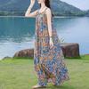 Elegant Woman Summer Strap Dress Plus Size Casual Loose Long Dress Female Vintage Clothes