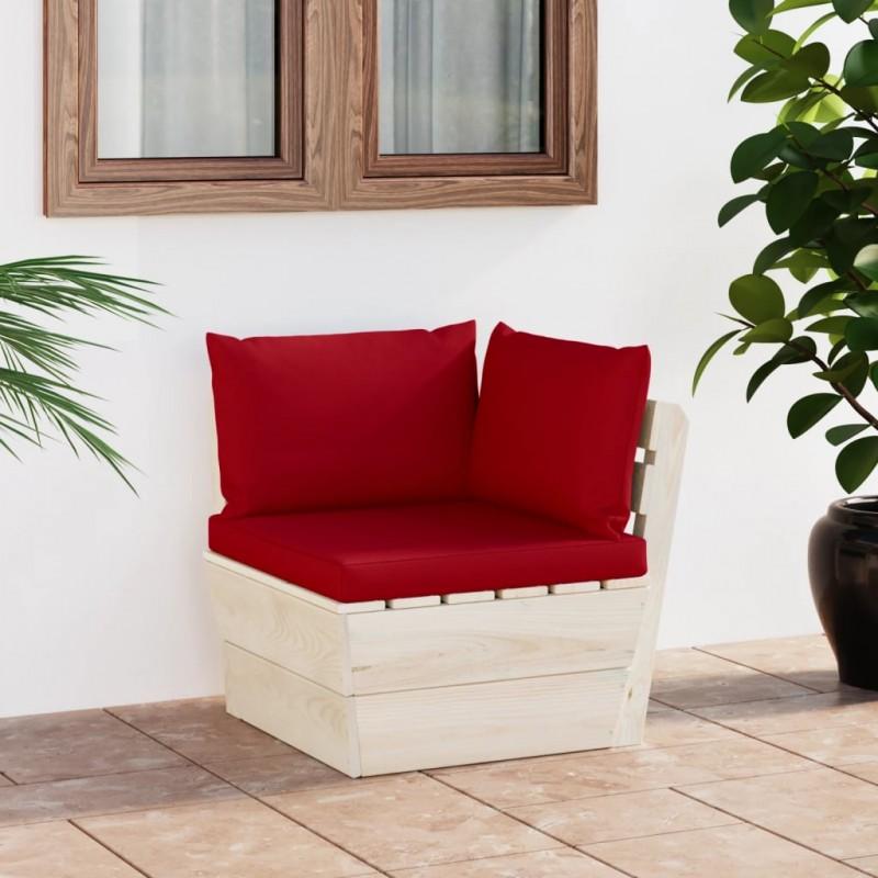 Day and Night - Day and Night Corner Sofa Made of Garden Pallets with Impregnated Fir Cushions