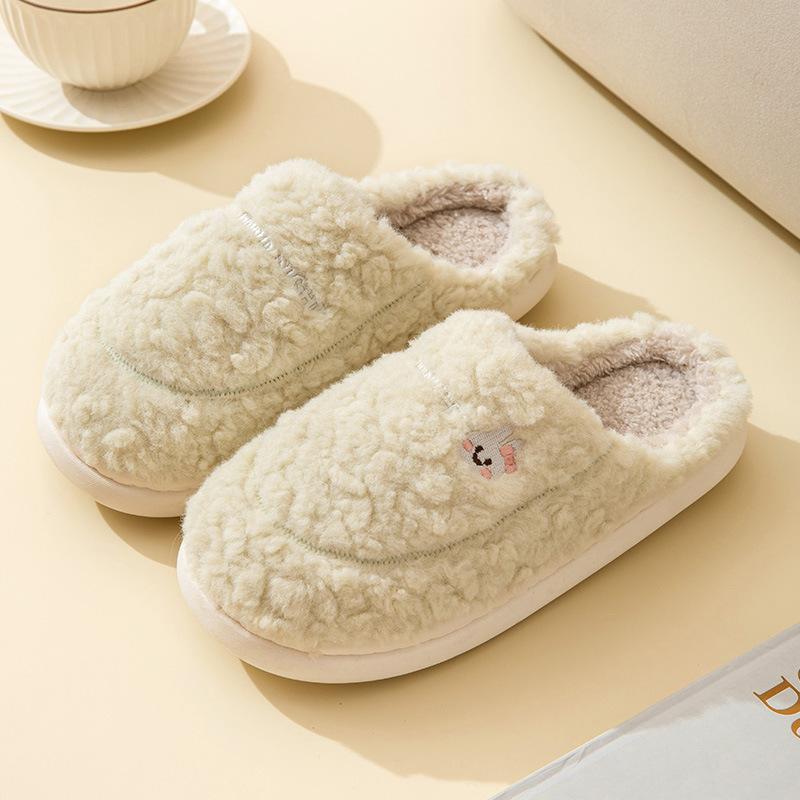 Non-slip cotton slippers women's winter new indoor home warmth household autumn and winter fluffy slippers men